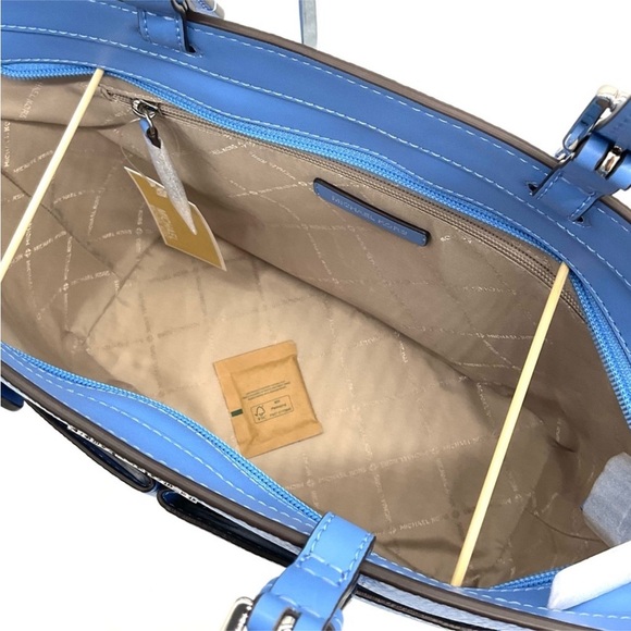 Michael Kors Jet Set Medium Pocket Tote Bag South Pacific Blue - Picture 10 of 12